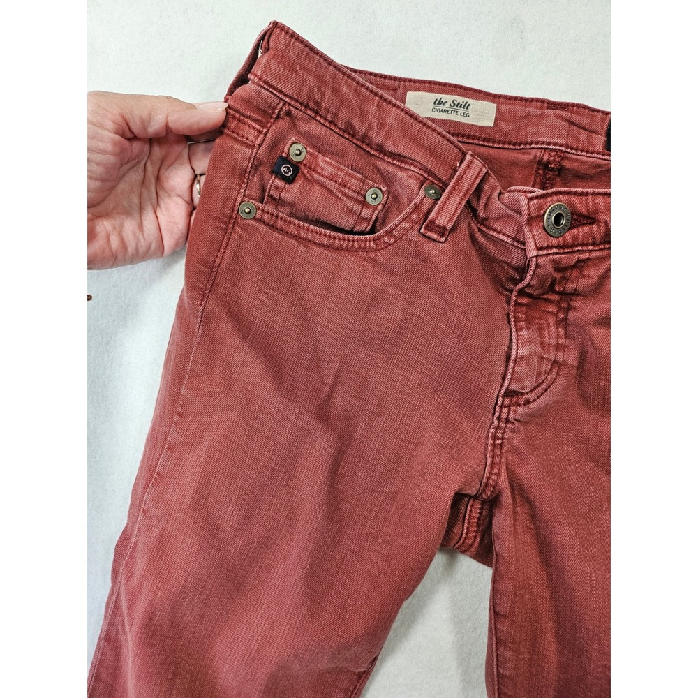 AG Adriano Goldschmied The Stilt Cigarette Leg Jeans 27R Terracotta Made in USA - Picture 16 of 16